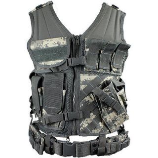 Army Combat Uniform (ACU) Cross Draw Tactical Vest   Paintball Airsoft 