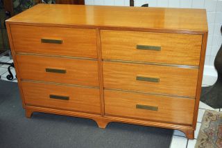 GORGEOUS ANTIQUE SOLID BLONDE MAHOGANY 9 DRAWER CHEST DRESSER