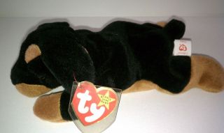 1996 Ty Beanie Baby DOBY Rottweiler Dog PVC Pellets MWMT RETIRED 