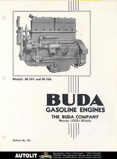 1937 Buda M707 M766 Truck Engine Brochure