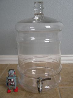   glass WATER COOLER BOTTLE BEVERAGE DRINK DISPENSER w/LID pitcher