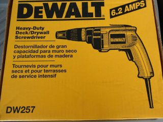 DEWALT DW257 6.2 AMP DECK AND DRYWALL SCREWDRIVER NEW IN BOX
