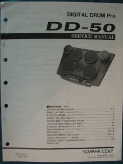 Original Yamaha DD 50 Digital Drum Pads / Drum Machine Service Manual.