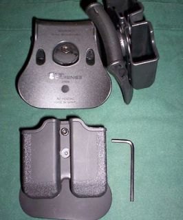 DUAL MAGAZINE SWIVEL POUCH BROWNING HI POWER 9mm .40 BDM BABY EAGLE 