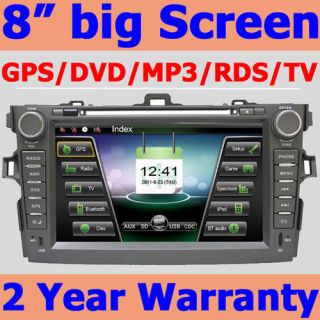 Free Map 8 In dash DVD Player Car GPS Navigation for TOYOTA COROLLA 