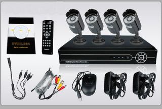 CH CCTV DVR Kit Home Video Security System with 4 OutDoor Night 