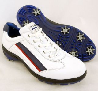 New Mens Ecco Cool III GORE TEX Golf Shoes White/Blue/Red 7 7.5 EU 41 