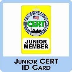 CERT Jr Community Emergency Response Team ID Card Patch
