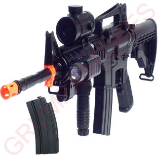 M83 M16 M4 Auto, Electric M83A2 Rifle AEG Airsoft Gun, Laser, Flash 