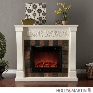 Calgary Ivory ELECTRIC FIREPLACE TV Stand Room HEATER Indoor Holly 