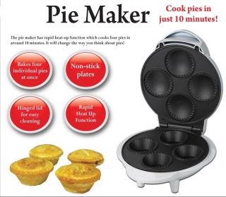 New Home Electric Mini Pie Maker Non Stick Easy Clean Baking 10 