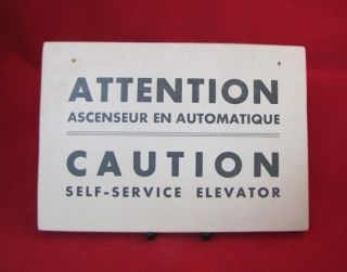 French Line Elevator Sign