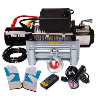   12V Recovery Truck Trailer ATV SUV Winch 5.5HP Electric Towing Mount