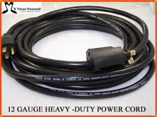 Power Cord 12 Gauge 3 Conductor Heavy Duty Outdoor JSTW