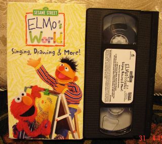   Elmos World Singing, Drawing &More Vhs Educational Telephones EXC