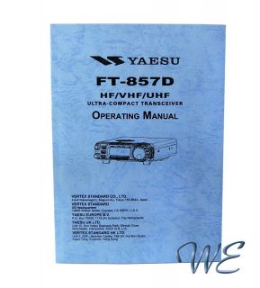NEW Yaesu FT 857D Operating Manual Book in English