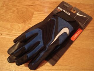 Nike Tracer All Purpose Receiver Running Back Football Gloves Blue NEW