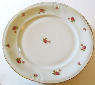 ONE WINTERLING BAVARIA PINK ROSES DINNER PLATE WITH GOLD TRIM 10 