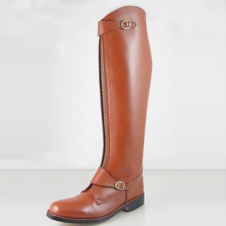   LADIES ARGENTANIAN STYLE TWO FRONT STRAPS RIDING POLO BOOTS Plus calf