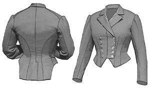 Riding Habit Jacket Bodice pattern by Truly Victorian for 1883 era 
