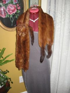 MINK fur HEAD TAIL COLLAR RENAIelizabet​han