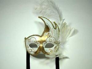 WHITE SWAN SONG VENETIAN Mask Costume White Gold Wedding Masquerade
