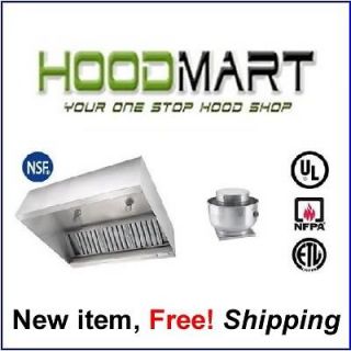   foot Commercial Restaurant Kitchen Hood System w/ Exhaust Fan & Curb