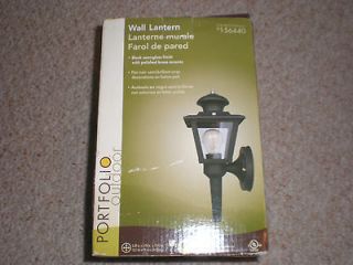PORTFOLIO Outdoor Wall Lantern Light Porch/Patio Black NEW # 156440
