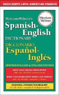 Merriam Websters Spanish English Dictionary, , Good Book