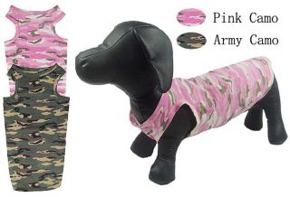 Dachshund Apparel, sweater, shirts, vest camo style pink or olive 