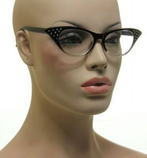  Womens Cat Eye Glasses Black & Transparent Clear Frame Eyeglasses