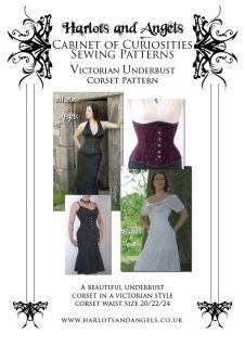   steampunk /gothic Underbust Corset PAPER SEWING PATTERN extra large