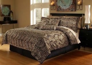 5Pcs Twin XL Extra Long Leopard Bedding Comforter Set