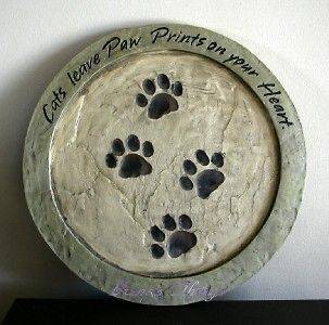 Cats Leave Paw Prints  Outdoor Garden Stepping Stone