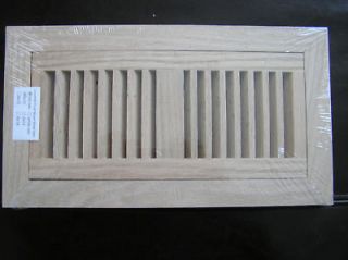 Flush mount oak grill, wood floor register vent. 4x10