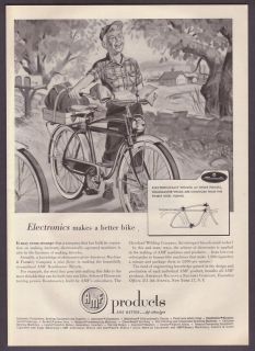 1952 AMF Roadmaster Bicycle & Boy Art vintage print ad