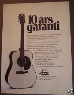 1974 Levin Swedish Mind Changer Guitar vintage print ad