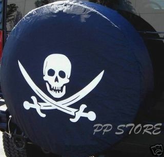 SPARE TIRE COVER 12   14 w/ Pirate Skull only for Popup Camper