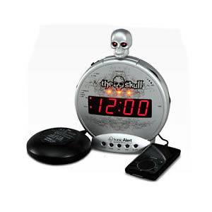 Sonic Alert skull alarm clock  Extra loud 113 db alarm 