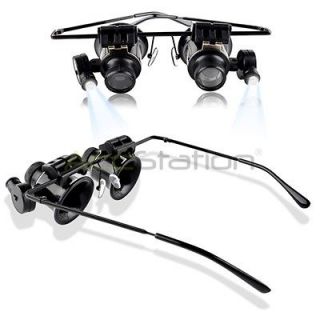 Eye Jeweler 20x Magnifier Magnifying LED Light Glass Loupe Lens Watch 