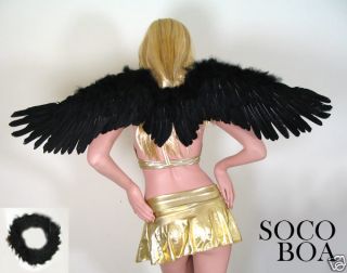 Black Feather Angel Wings Large Costume Props FREE HALO party cosplay