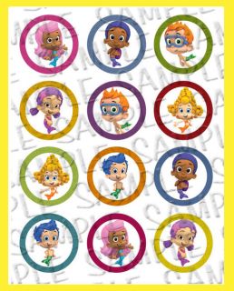   Birthday Cake Cookies Cupcakes Toppers Bubble Guppies Fish CC147S