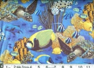 Coral Seas Underwater Ocean Life Fish & Turtles Fabric Fat Quarter