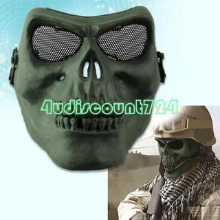Men Airsoft Hunting Wargame Full Face Death Skull Plastic Mask Shield