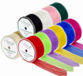   Sheer Organza Wired Ribbon 27 Colours **Free UK 1st Class Postage