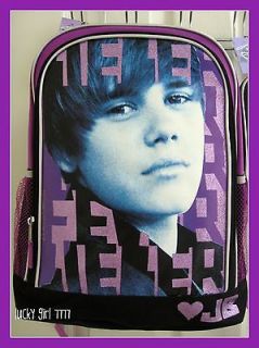 NWT Official JUSTIN BIEBER Large (full size) Glittered Backpack LOW 
