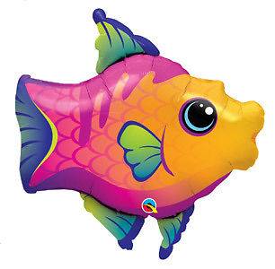   Fish 32 Foil microfoil balloon Qualatex Helium packaged sea cute tank