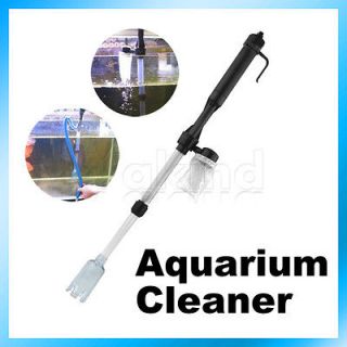 Aquarium Fish Tank Gravel Water Filter Pump Vacuum Cleaner Battery 