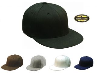New Flexfit Hat Flat Bill Cap Fitted Black FLATBILL 210