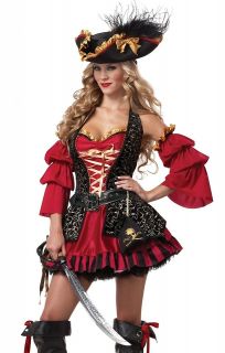 Sexy Womens Spanish Pirate Captain Wench Halloween Costume
